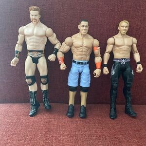 Trio of Wrestling Action Figures wwe